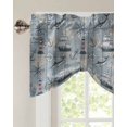 thumbnail image 3 of Tie Up Valance Curtain for Kitchen,Sailing Anchor Compass Fish Rod Pocket Short Curtains Adjustable Tie-Up Shade Valances,Retro Wood Plank Nautical Theme Window Treatment for Bathroom Living Room, 3 of 8