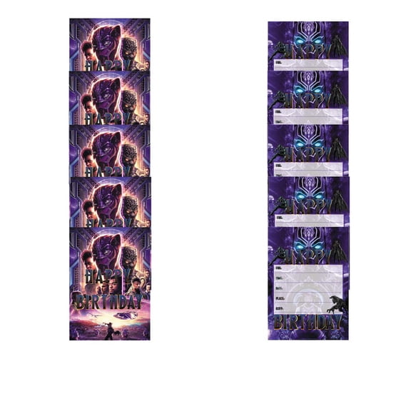 Black Panther Invite Invitations Cards Stock Bulk Birthday Fill-in Party Supplies Decorations