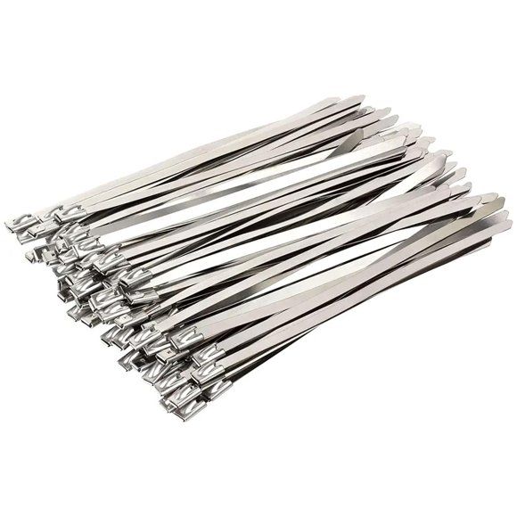 Bridas de Cierre WireInox10 50Pzas 10cm 4.6mm Plata Acero Inoxidable. VentDepot MXWIX-005