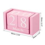 Uxcell Vintage Wood Block Perpetual Calendar, Reusable Wooden Month ...