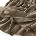 thumbnail image 4 of Npasoilc Summer Skirts for Women Classic High Waisted Elastic Waist A-Line Irregular Ruffle Hem Breathable Solid Color Casual Loose Slim Skirt, 4 of 6