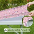 thumbnail image 6 of Pink Cartoon Unicorn Dessert Pattern Square Fitted Tablecloth with Elastic Edge,Square Table Cover,Washable Elastic Table Cover for Home Kitchen Party Decor 36"x36", 6 of 6