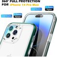 thumbnail image 6 of Protective Clear Case for iPhone 14 Pro Max 6.7 Inch [5 in 1] Grade Transparent Phone Case with 2pcs Tempered Glass Screen Protectors & 2pcs Camera Protectors Shockproof (Clear Green), 6 of 15