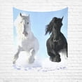 thumbnail image 2 of CADecor Seaside Beach White and Black Horse Wall Hanging Tapestry 51x60 inchesches, 2 of 2