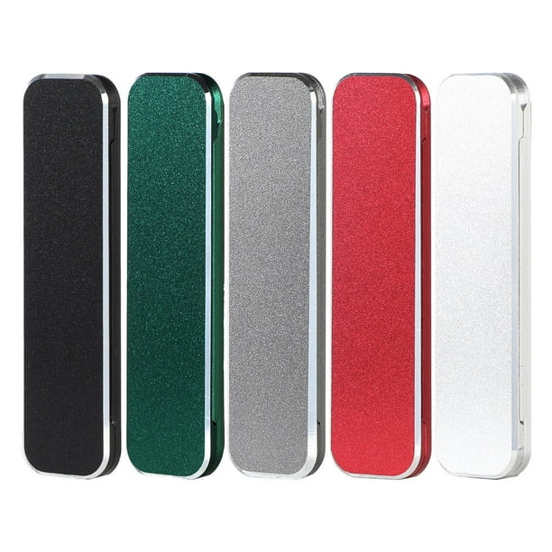 Soporte Adhesivo para Funda Trasera Fina de Metal | Soporte Metálico Delgado para Teléfono Móvil con Cierre de Anilla | Soporte Portátil de Escritorio para Ver Videollamadas | Adhesivo Resistente a A