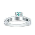thumbnail image 3 of Art Deco Ring Round Paraiba Tourmaline CZ 925 Sterling Silver Size 7, 3 of 6