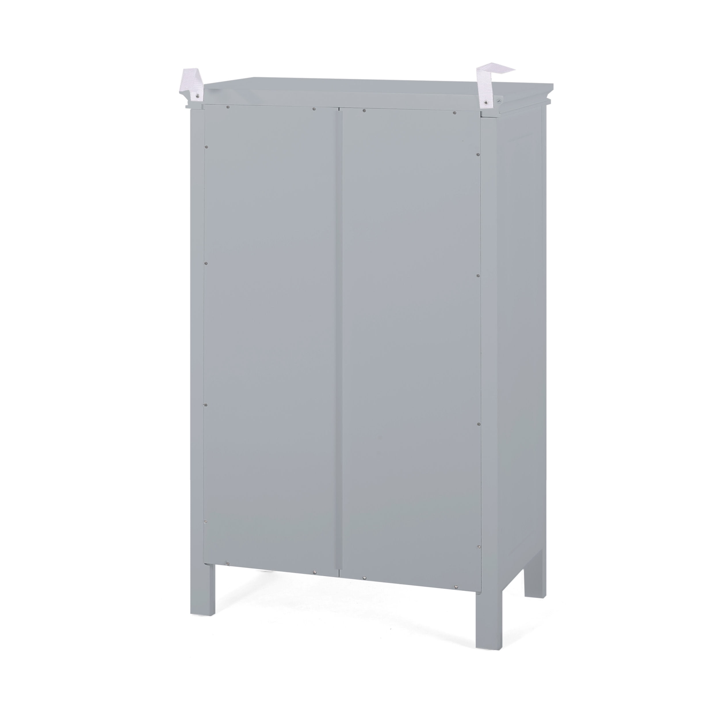 Noble House Tracey 2 Door Bathroom Floor Storage Cabinet with Drawer, Gray