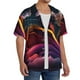 thumbnail image 2 of Fotbe Colorful Abstract Wave Motion Camisa Estampada de Manga Corta para Hombre, Casual de Verano, Estilo Playero, Sin Arrugas-Medium, 2 of 5