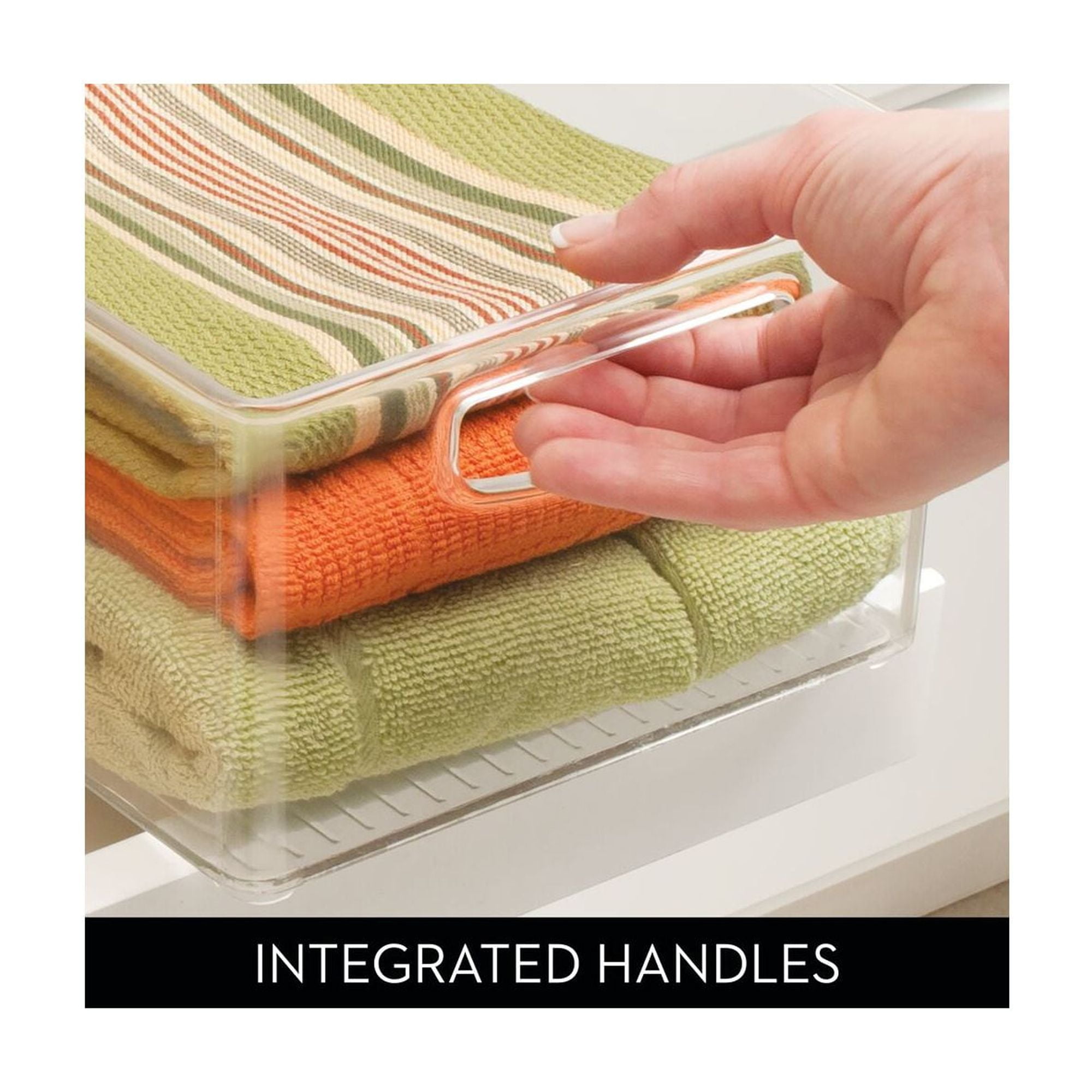 iDesign RPET Linus Deep Drawer Binz 16in x 8in x 5in, Set of 4