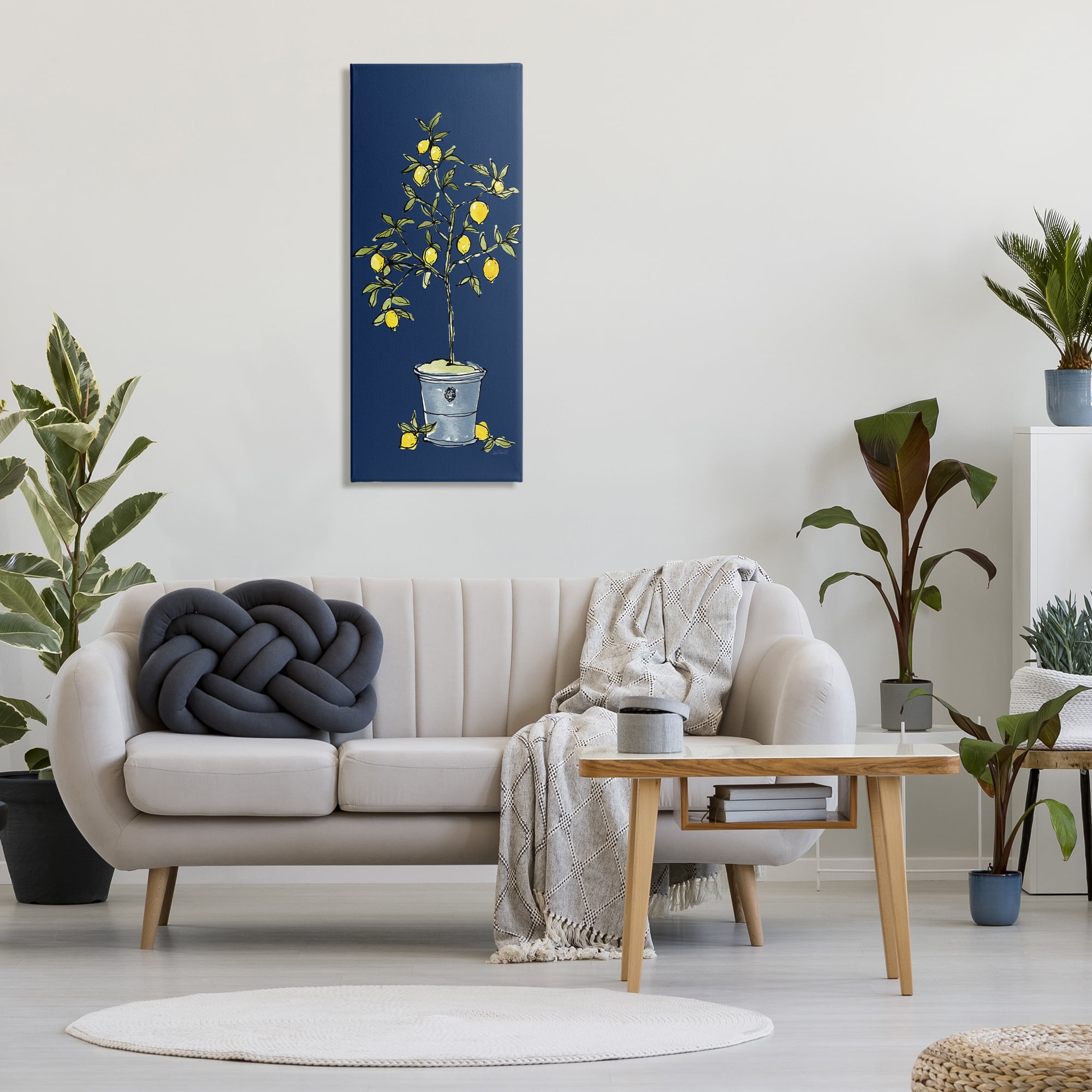 Stupell Industries Citron Lemon Plant Botanical & Floral Painting Gallery Wrapped Canvas Art Print Wall Art, 17 x 40