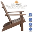 thumbnail image 6 of PolyTEAK Adirondack Chair, Premium Weather Resistant Poly Lumber, Outdoor Patio Furniture, Up to 300 lbs, Plastic Adirondack Chairs for Porch, Deck, & Pool Side, Traditional Element Collection, Brown, 6 of 7