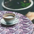 thumbnail image 2 of Ambesonne Butterflies Fitted Round Tablecloth, Spotted Flies, 56"- 60" Diameter, Lilac Multicolor, 2 of 5