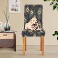 thumbnail image 4 of Yayeee 4 Pack Dining Chair Covers Stretch Parson Chairs Slipcovers Seat Protector, Peacock Feathers Pattern, 4 of 6