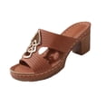 thumbnail image 4 of Womens Wedge Sandals Walking Sandals Women Women's Sandals Block Heel Sandals for Women 2026 Summer Open Toe Chunky Platform Wedges Non-Slip Casual Hollow Out Lightweight Shoes Brown 7.5, 4 of 6