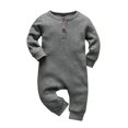 thumbnail image 1 of Pelele de punto de manga larga para bebés recién nacidos, 10 colores, mono infantil sólido, ropa, 1 of 4