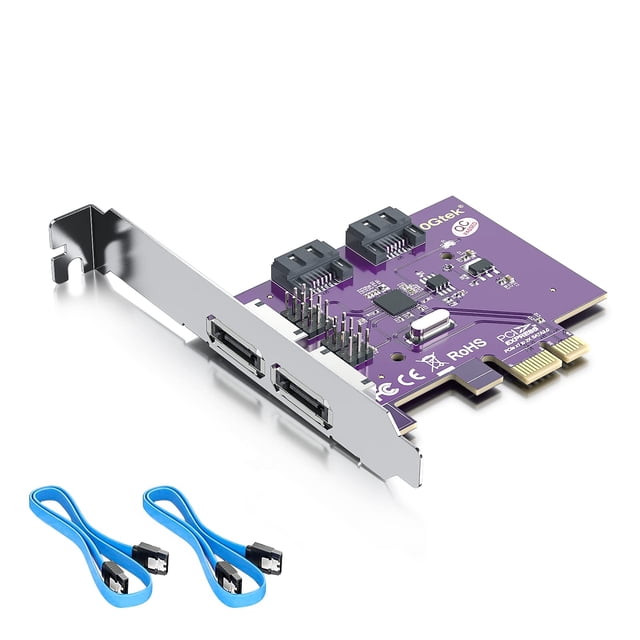 Tarjeta de expansión PCIe SATA 10Gtek de 2 puertos SATA3.0 6 Gbps/eSATA 3.0