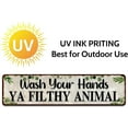 thumbnail image 4 of Wash Your Hands Ya Filthy Animal Sign,Funny Bathroom Wall Art, Green Plant Tin Plaques For Kitchen Toilet Home Decor(4''x 16''), 4 of 5