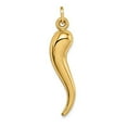 thumbnail image 5 of 14k Yellow Gold Solid Hollow Italian Horn Charm Pendant, 5 of 7