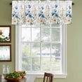 thumbnail image 3 of Blue Spring Floral Curtain Valances for Windows, Kitchen Valance Window Treatments Panel 2 Pack, Watercolor Blooming Summer Botanical Rod Pocket Short Curtains for Bathroom Bedroom 42 x 18 Inch, 3 of 8