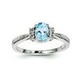 thumbnail image 2 of Primal Silver Sterling Silver Rhodium Diamond and Light Blue Topaz Ring, 2 of 6