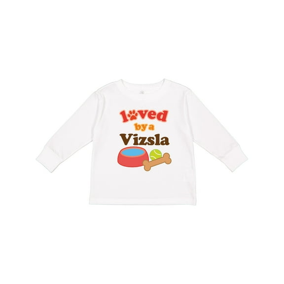 Inktastic Vizsla Loved by a (dog Breed) Boys or Girls Long Sleeve Toddler T-Shirt