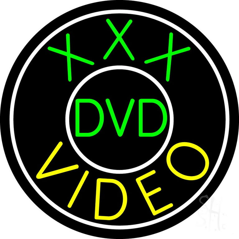 768px x 768px - Green Xxx Dvd Yellow Video LED Neon Sign 18 X 18 - inches Black Square Cut  Acrylic Backing, with Dimmer - Premium built indoor Sign for Storefront. -  Walmart.com