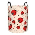 thumbnail image 2 of Fotbe Laundry Hamper With Durable Leather Laundry Basket Red Ladybug Thickened Waterproof Round Collapsible Laundry Hamper, Dirty Clothes Laundry Basket, 2 of 8