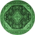 thumbnail image 1 of Ahgly Company Indoor Round Medallion Emerald Green Traditional Area Rugs, 8' Round, 1 of 4
