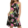 thumbnail image 2 of JINMGG 2024 Summer Clearance Dresses under $10.00 Summer Dresses for Women Beach Floral Tshirt Sundress Casual Pockets Boho Tank Dress, 2 of 5
