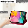 thumbnail image 6 of Galaxy Tab A 10.1 Case 2019 Model, Premium Leather [3D Embossed Peacock Flower Design] Flip Stand Cover with Soft TPU Back Case for Samsung Galaxy Tab A 10.1 inch Tablet [SM-T510/T515/T517],RED, 6 of 7
