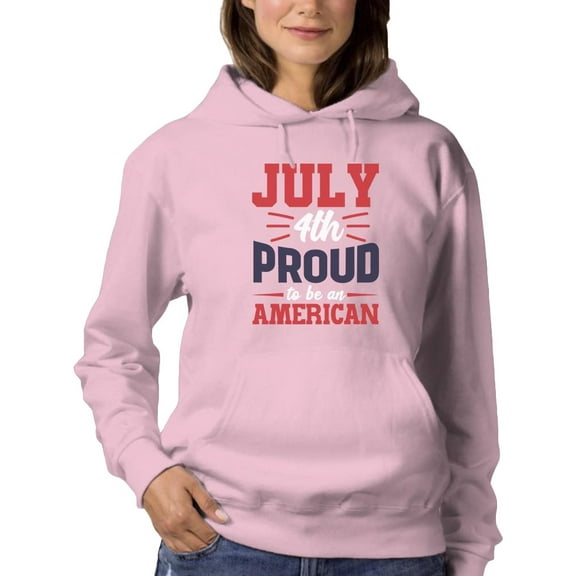 July 4Th Proud American Hoodie Women -Image by Shutterstock, Female Small