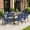 Blue, variant on 7 Piece Outdoor Dining Set, Patio Dining Table Set for 6 Persons, Garden Patio Textilene Dining Furniture Set with Plastic-Wood Tabletop, Dining Table Chairs Conversation Set for Deck Patio