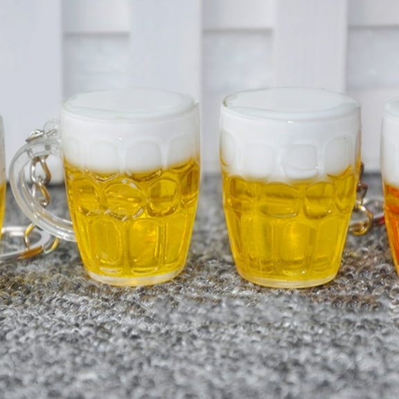 Naierhg Unique Beer Cup Pendant Key Chain Car Keyring Handbag Bag Hanging Decor Ornament