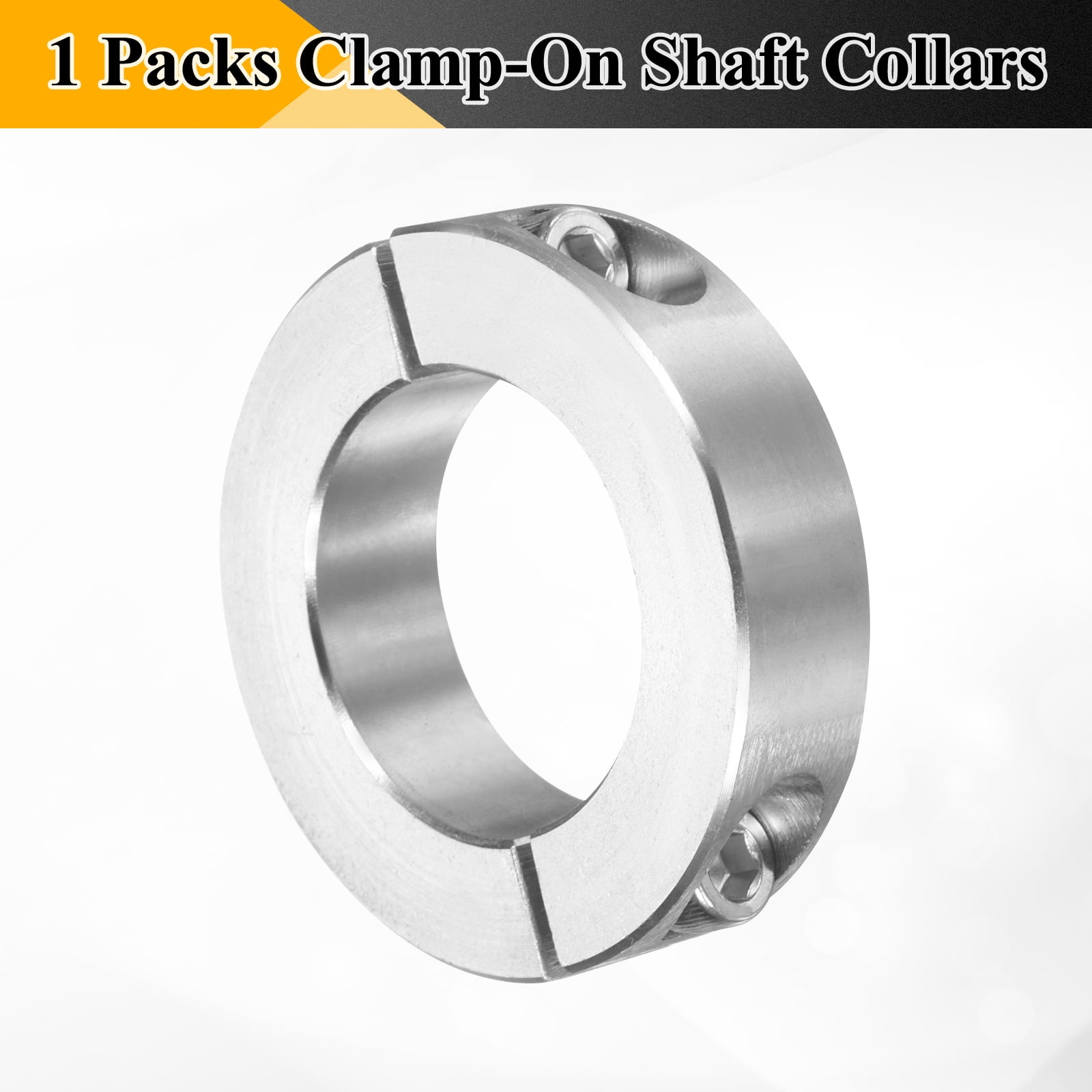 Uxcell Double Split Shaft Collar 1-1/2" Bore, Two Piece Clamping Collar 2-3/8" OD 9/16" Thickness, 303 Stainless Steel Set Screw Split Collar