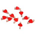 thumbnail image 1 of Miangastore Mini Heart Style Wood Clip - 10 pcs/set, 1 of 6