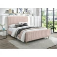 Meridian Furniture Zara Contemporary Pink Velvet Queen Bed