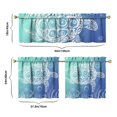 thumbnail image 6 of Kitchen Curtains 24 Inch Short - 3 Panel Set, Hawaiian Sea Turtle Ocean Design, Tropical Underwater Marine Life Print, Rod Pocket Window Curtain, Easy Wash, 6 of 6