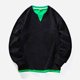 thumbnail image 1 of Sudadera sin capucha para hombre, de color liso, deportiva, de moda, holgada, con cordón y bolsillo, de manga larga, blusa de poliéster., 1 of 4