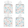 thumbnail image 2 of Lsque Colorful Seashells1 Printed Tissue Box Cover Holder, Facial Paper Organizer Dispenser,Square with Bottom Belt, PVC Leather Decorative Organizer, 2 of 8