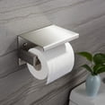 thumbnail image 4 of XISOBO Porte-Rouleau de Toilette avec Étagère en Acier Inoxydable Sans Perçage Auto-Adhésif Ou Mural, 4 of 5