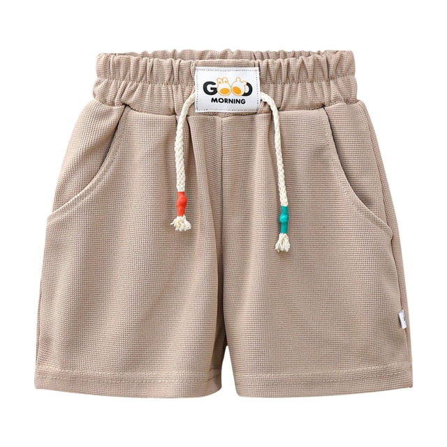 RIJOPUTY Shorts Garçon Taille 7 Shorts Athlétiques pour Garçons Shorts Rouges Shorts de Vélo avec Poches Vêtements Bébé Garçon 3 Mois Garçon de 8 Ans Vêtements Garçon Taille 4, Kaki 7-8 Ans