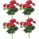 thumbnail image 1 of Nvzi 4 flores artificiales de geranio rojo de imitación, 36 cm de largo, para exterior, jardín, interior, decoración del hogar., 1 of 3