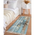 thumbnail image 3 of Area Rug with Tassels 2' x 4', Starfish Summer Beach Better Life Kitchen Runner Rug for Hallway Bedroom Throw Rugs, Farm Vintage Wood Board Soft Door Mat for Bathroom Entrance Living Room, 3 of 9