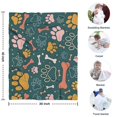 thumbnail image 4 of Paw Prints and Bones Blanket,Comfortable Soft Flannel Throw Blanket,All Season,Warm Lightweight Blankets for Sofa Bed Couch Living Room Chair,30"x40"(80x100cm), 4 of 4