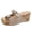 A-Beige495, variant on Womens Wedge Slide Sandals Retro Rivet Suede Dual Buckle Slip On Ladies Sandals Summer Resort Beach Vacation Casual Sandals