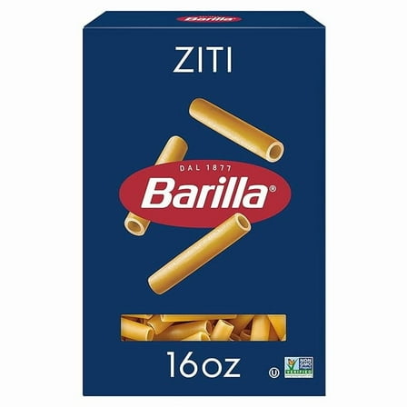 1x Barilla Ziti Pasta, 16 oz. Box - Non-GMO Pasta Made with Durum Wheat Semolina - Kosher Certified Pasta