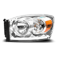 Chrome Headlights Pair For 20062008 Dodge Ram 1500 2500 3500 Amber