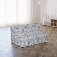 thumbnail image 2 of Floral Foldable Mattress, Monochrome Poppy Sketch Art, 74.8" x 39.4", Dark Blue Grey and White, by Ambesonne, 2 of 4