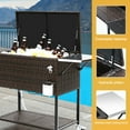 thumbnail image 3 of Dextrus 80 Quart Wicker Rolling Cooler Cart with Bottle Opener Drainage, Portable Patio Cooler Rolling on Wheels, Outdoor Rolling Beverage Cart Drink Cooler for Patio Pool Deck Party Cookouts, 3 of 7