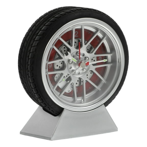 Unique Car Tire Desk Clock with Quartz Movement for Bedroom Living Room Office Decor Multi ABS